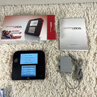 Nintendo 2DS Red Black Handheld Console System FTR-001 Complete in Box CIB