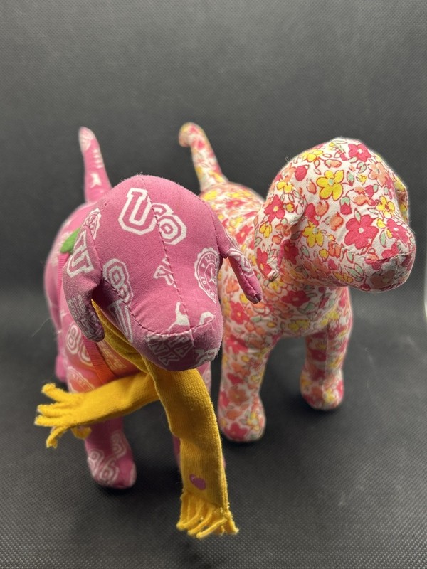 Victoria's Secret PINK Plush Dog Lot 2 Collegiate Floral Dream Scarf