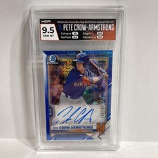 2021 Bowman  Mega Box Chrome Mojo Autographs  Blue /150 Pete Crow-Armstrong 9.5 
