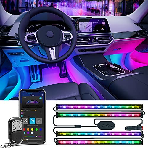 Smart RGBIC Car Lights with APP & Remote Control LED Interior Lighting