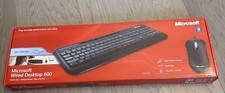 Microsoft Wired Keyboard 600 w/Mouse-Spill Resistant-ANB 00001-Black-New In Box