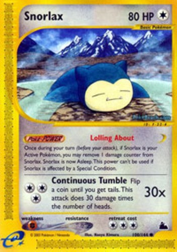 NM-Mint Snorlax - 100/144 - Common Pokemon Skyridge