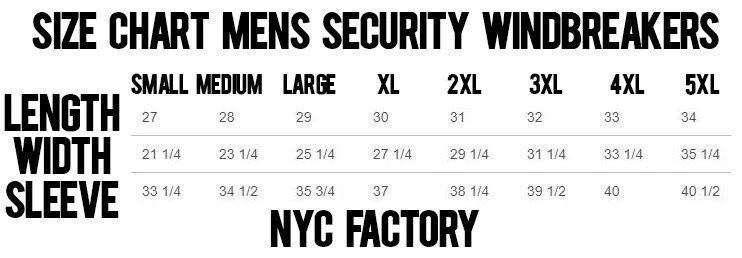 Men's Security Jacket Event Staff Windbreaker Front Back Silk Screen Print - Image 3 of 3