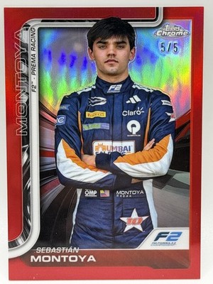 2025 Topps Chrome F1 F2 Sebastián Montoya #30 Red Refractor /5 RC