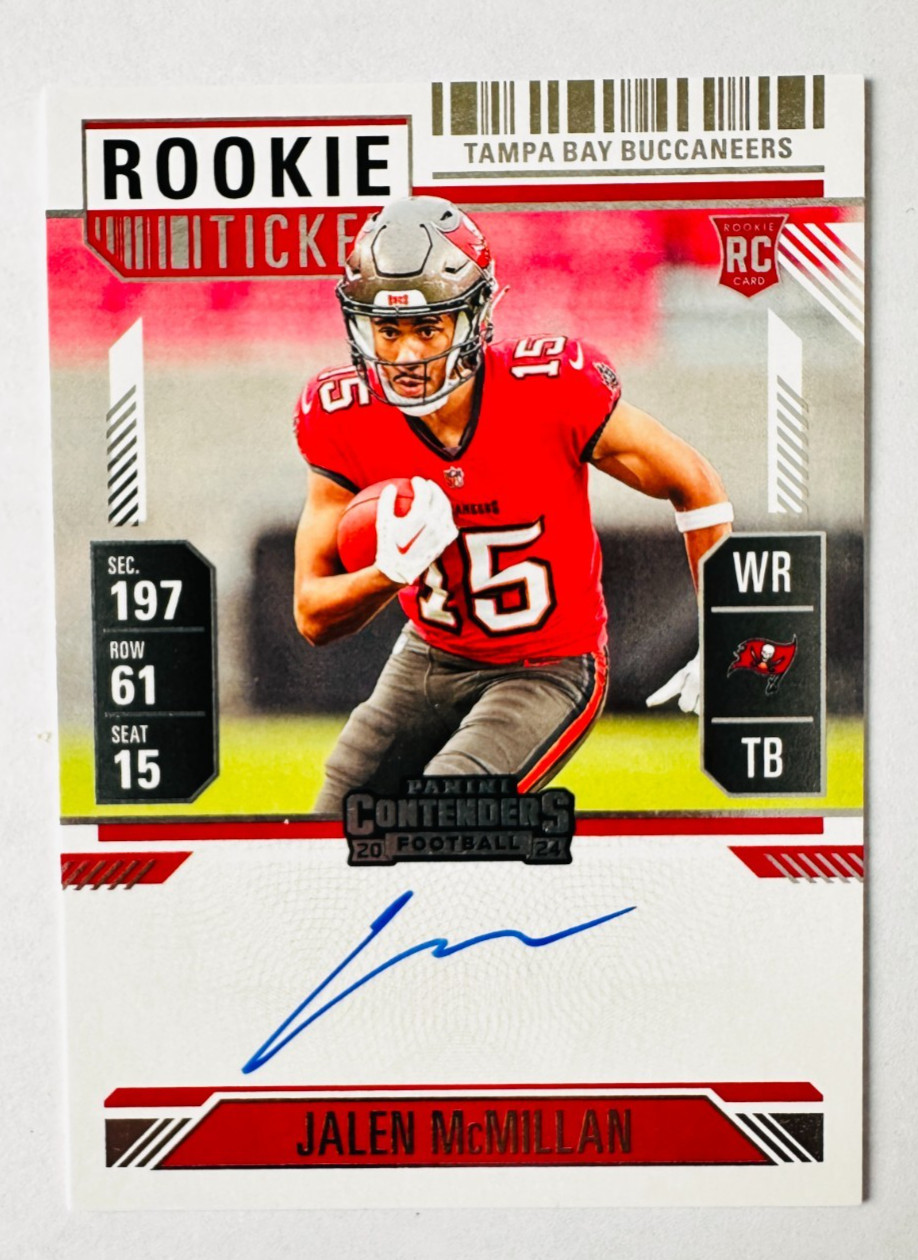 2024 Panini Contenders Jalen McMillan AUTO RC Buccaneers Rookie Ticket!