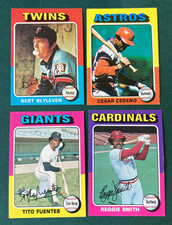 1975 BASEBALL CARD LOT 4 FUENTES, BLYLEVEN, CESAR CEDENO, REGGIE SMITH