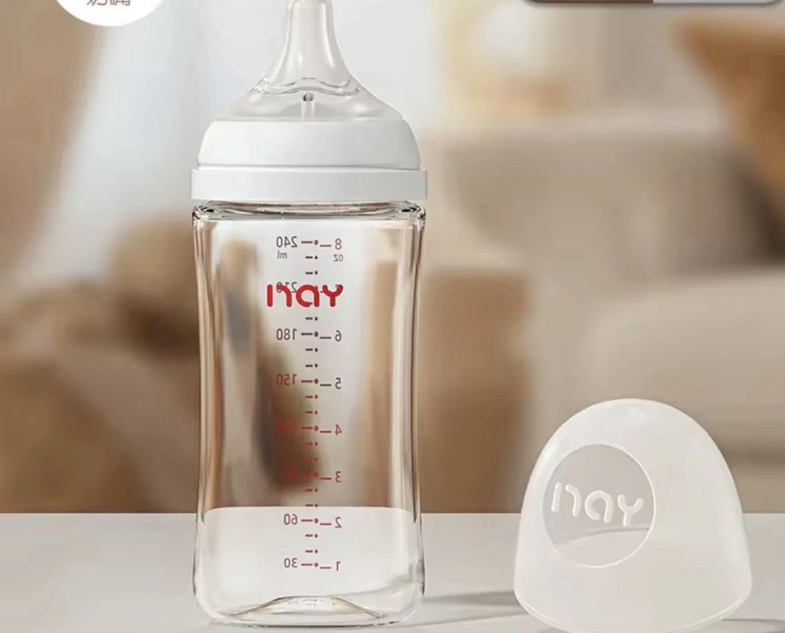 0-3mNewborn' wide caliber anti choking glass milk bottle 240 Ml