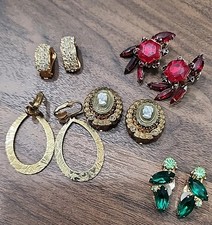 5 PC Mixed Lot of Earrings. West Germany, Cathi, Roman, & 2 Unsigned, Beautiful