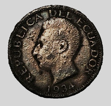 1934 1 Sucre ECUADOR  Phila  World Silver Coin