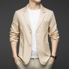 Summer Linen Mens Casual Suit Korean Linen Single Button Top Breathable Jackets