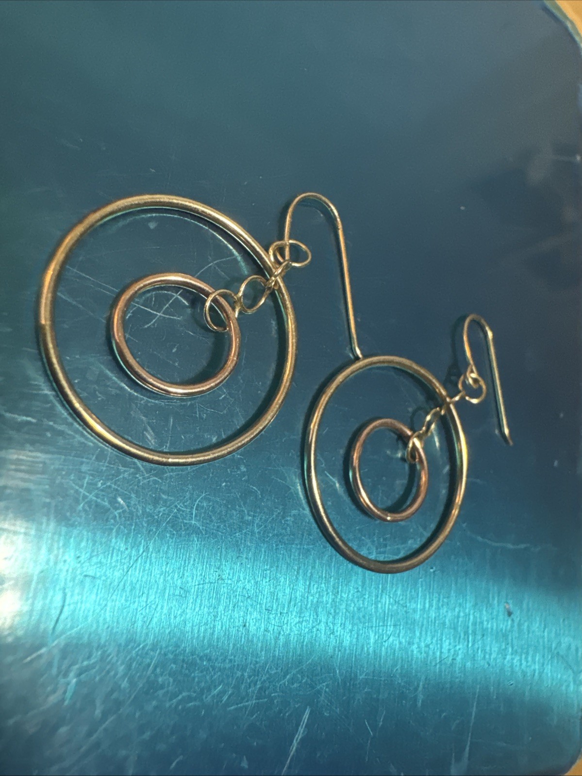 14K Solid Gold Multi Tone Spinning Concentric Dan… - image 4