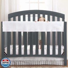 BreathableBaby Breathable Mesh RailGuard Teething Cover   White  