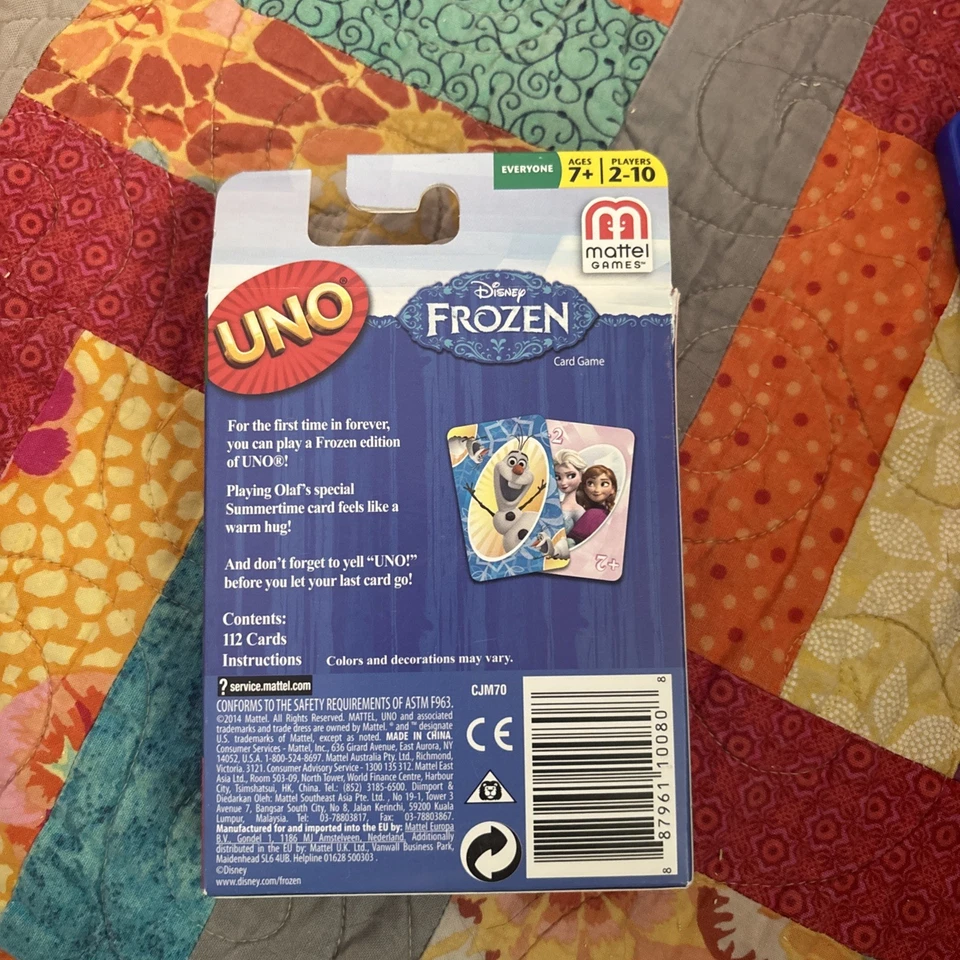 Disney Frozen UNO Card Game w/Special Rule & Extra Cards New Mattel Games Family - Image 2 of 2