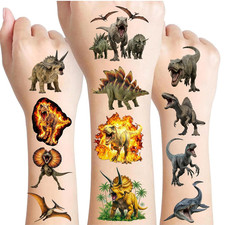 96 PCS Dinosaur Pre-Cut Temporary Tattoos for Kids Party Favors