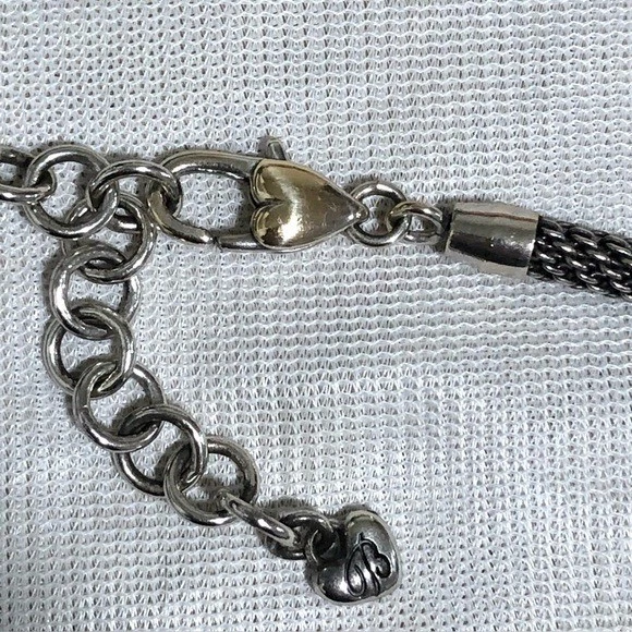 Brighton Chainmail Necklace Brown Wood Links with Crystal Quartz Pendant - Image 3 of 4