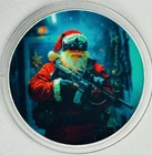 2024 Cyberpunk Santa w/ Gun 1 oz .999 Silver Colorized Round In Capsule