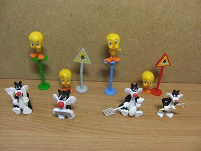 Kinder Überraschungsei Warner Brothers Figuren / Modelle 80er 4x Tweety 4 Sylvester