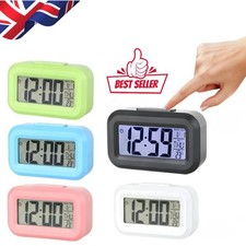 Digital LED Bedside Snooze Alarm Clock Time Temperature Day/night Mode Clock Uk