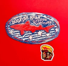 Dogfish Head Craft Beer Brewery Flag Tin Tacker Sign + Record Day Sticker NEW