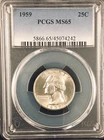#0009   1959   WASHINGTON QUARTER   PCGS   MS65 (BU)