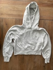 Abercrombie  Fitch Hoodie Womens Small Gray Cropped Pullover Soft AF Sweatshirt