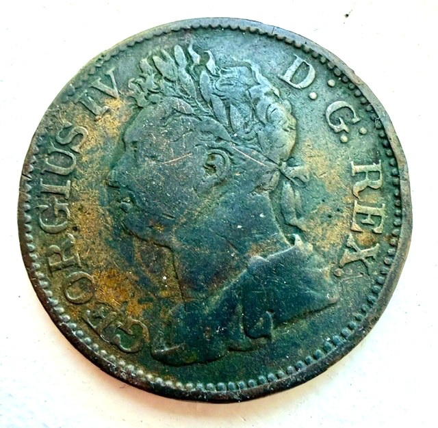 Coin George IV Hibernia 1822 halfpenny?