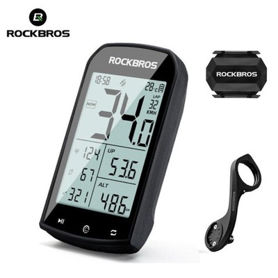 ROCKBROS Bike Computer Wireless GPS Speedometer ANT+Bluetooth w/Cadence Sensor