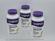 3 Lot - Natrol Melatonin Time Release 5mg Tablets 300 Count - EXP June 30 2028