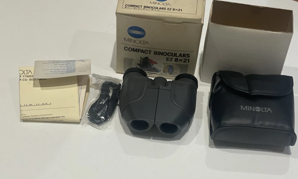Vintage Minolta EZ 8x21 Compact Binoculars Japan with Case – New - Image 3 of 4