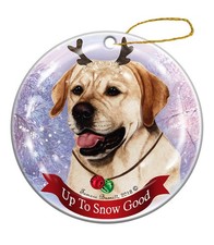 Holiday Pet Gifts Yellow Labrador Lab Dog Porcelain Christmas Ornament