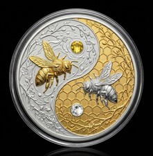 2026 Harmony Bee 5 oz .999 FINE Copper with Silver & Gold Gilding IN CAP INSTOCK