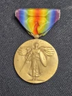 WW1 Victory Medal Pin Military Great War For Civilization Winged Angel w/ ribbon