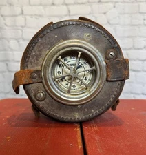 Vintage Detex Watchclock Station Leather Case