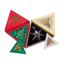 Swarovski Set Ornamenti Natalizi 1992 1993 Edizione Annuale Cristallo Stella Fiocco di Neve