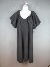 Old Navy Dress Womens XL Tall Black Smocked Puff Sleeve Fit & Flare Sundress
