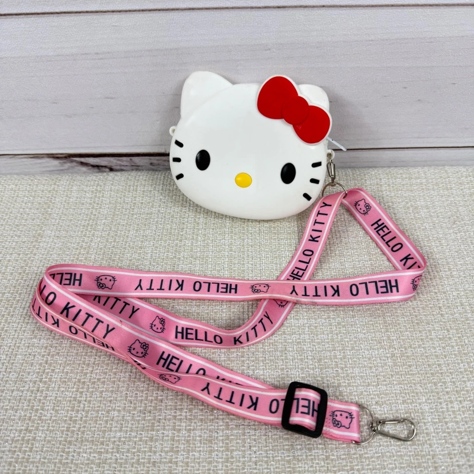 Hello Kitty белое лицо монета сумочки сумка розовый ремень милый Kawaii Sanrio - Изображение 2 из 4