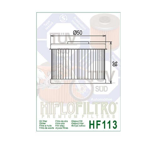 Filtro Olio Hiflo HF113 Per Honda ATV TRX400 EX Sportrax 2001>2008 - Foto 2 di 2