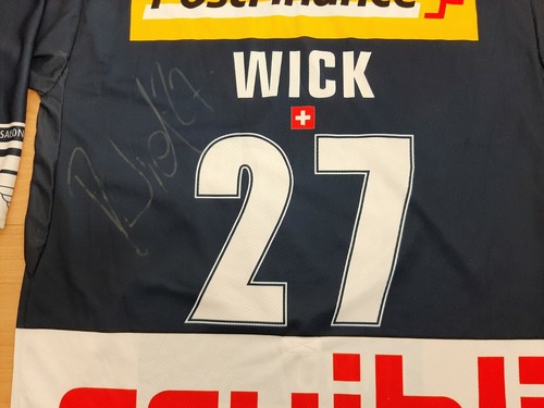 WICK #27 Kloten Flyers 2011/2012 OCHSNER SIGNED Hockey Jersey Men's Size XL RARE - Picture 11 of 12
