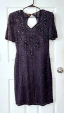 Vintage Mark & John by Sam 100% Pure Silk Beaded Cocktail Dress, Size Medium,...
