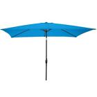 Pure Garden Market Umbrellas 10' Adjustable Canopy Tilt Crank Lift System Blue