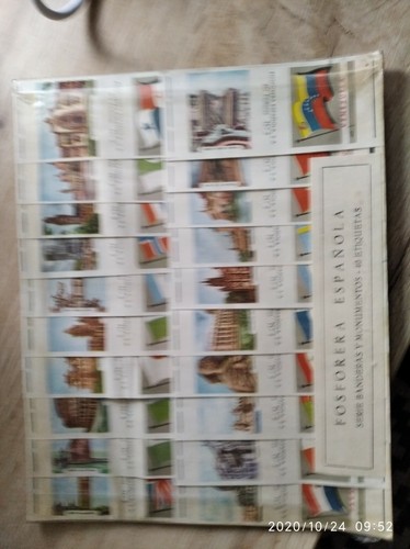 SERIE COMPLETA DE 40 CAJAS DE CERILLAS ESPAÑOLAS DE BANDERAS DEL MUNDO DE FESA - Imagen 2 de 2