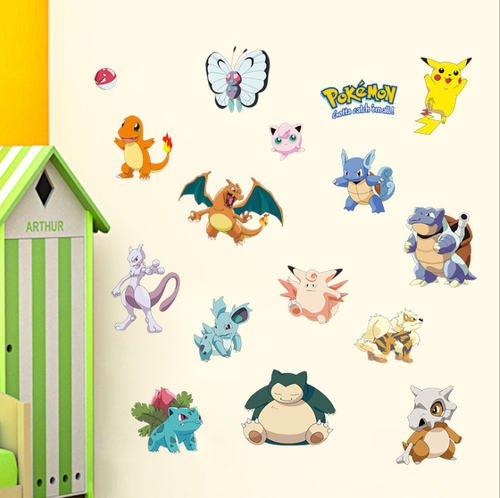 AU Pokemon Pikachu Wall Sticker Removable Door Nursery Boy Decal Party Kids Gift - Picture 3 of 4