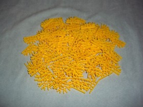 100 K'nex YELLOW 5 Position Connectors ~ STANDARD PARTS LOT KNEX