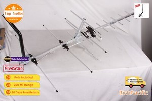 Yagi Outdoor HD TV Antenna up to 200 Mile Range, Attic or Roof Mount TV Antenna