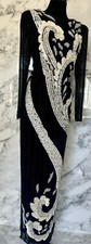 Vintage Alyce Designs Black /Gold Sequin Formal Evening Embroidered Dress