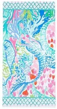     NEW  LILLY PULITZER   FOR POTTERY BARN MERMAID COVE PLUSH BEACH TOWEL