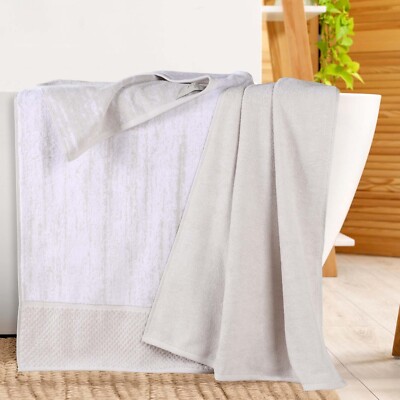 Lodie Cotton Solid & Jacquard Two-Toned Absorbent Soft 8 Piece Bath Sheet Set