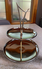 Vintage Antique Mid Century Modern MCM Chrome Serving Horderve Tray Platter
