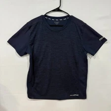 AND1 Performance Athletic Shirt Men's M Navy Blue Short Sleeve Y2K