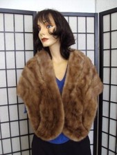 MINT CANADIAN PASTEL MINK FUR STOLE WRAP SHAWL WOMEN WOMAN 13.5"x 56"